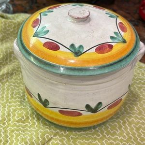 COPY - Vintage Caleca Italian pottery 7” by 5” Carousal pattern green yellow or…